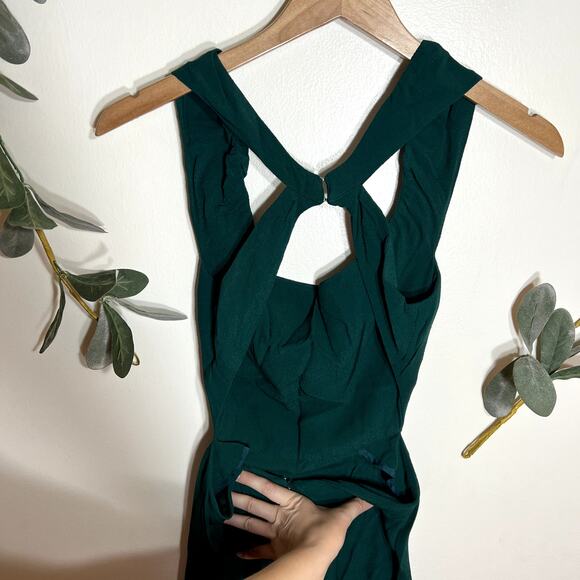 Reformation Dark Green Midi Dress LAST CALL - Picture 3 of 5